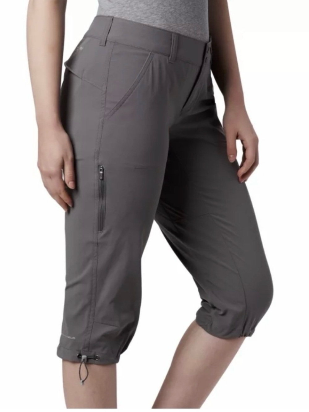 Columbia Omni-shield women’s gray capri outdoor hiking pants water repellent